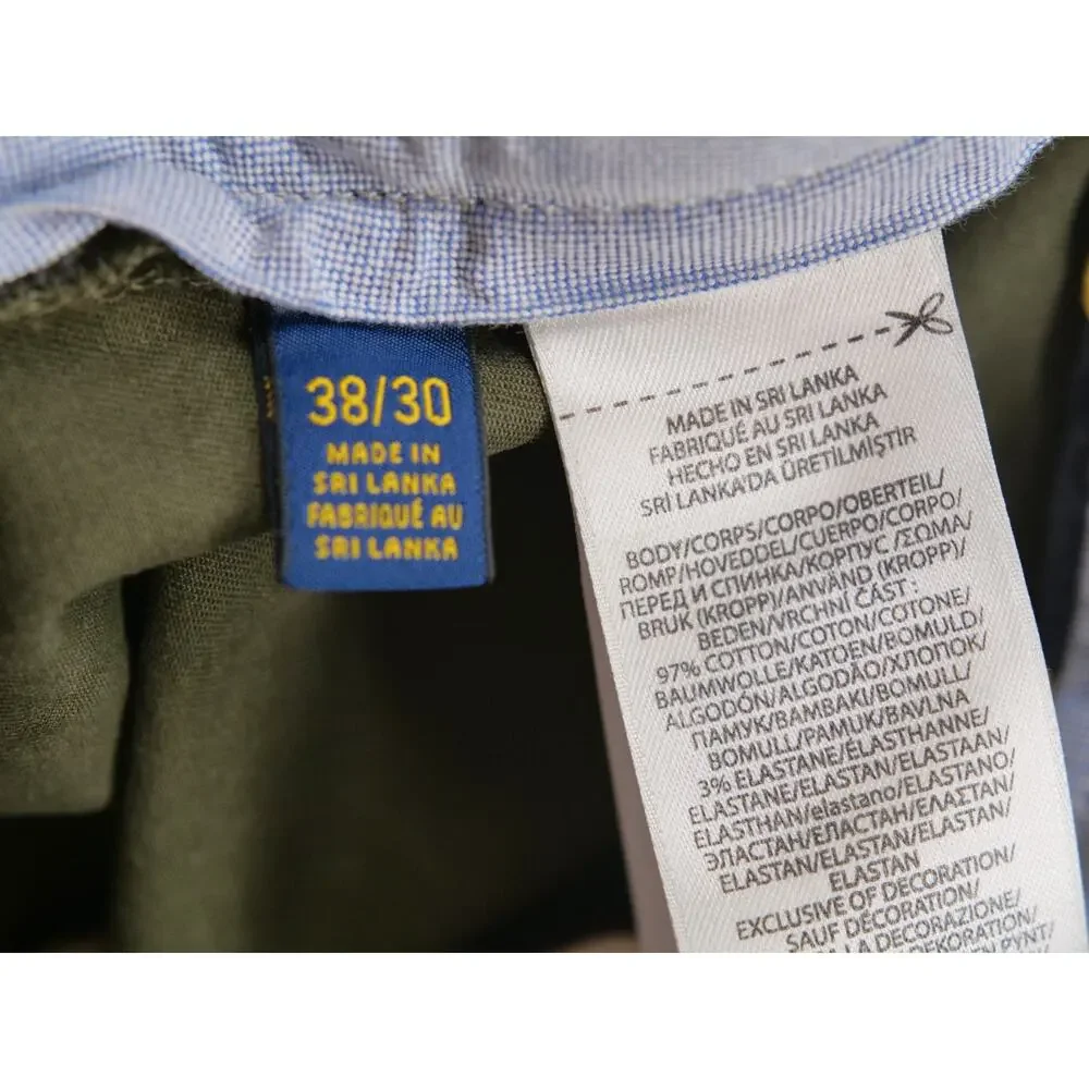 Polo Ralph Lauren The Polo Chino Pants Mens 38x30 Olive Green Stretch Straight